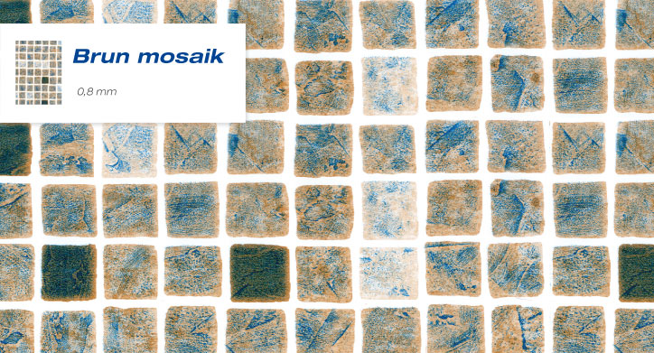 Brun mosaik pool liner