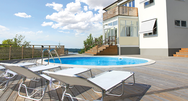 Rund pool hemma från Poolkungen