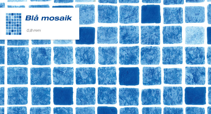 Blå mosaik pool liner