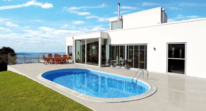Oval pool installation från Poolkungen